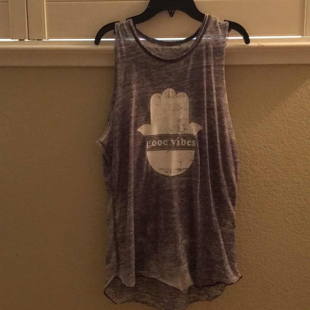 Blue “Good Vibes” Tank Top
